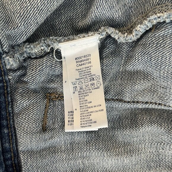 I LOVE H81 Jacket Womens M, Medium Wash Denim Jean Cropped Jacket - Picture 5 of 5